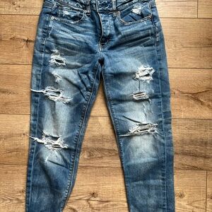 American Eagle Outfitters Ripped Blue Boyfriend Jeans